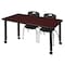 Regency Tables > Height Adjustable > Rectangular Mobile Table & Chair Sets, 48 W, 30 L, 23-34 H, Mahogany MT4830MHAPCBK45BK - alternate 1